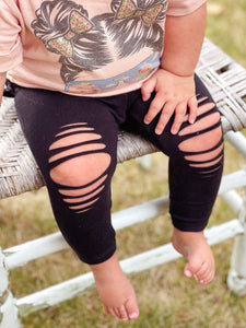 Black Shredded Leggings – Rustic Momma